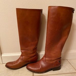 Melissa Button Back Zip Frye Boots wide calf